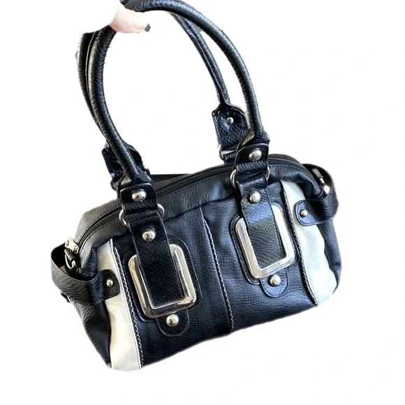 Replica FOSSIL bowler shoulder bag black white - Picture 2 of 12